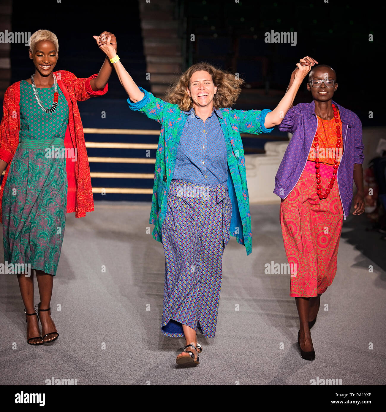 Africa Fashion Show 2018. Model images taken from press pit by photographer Steve Mack for AfricanHair.com Stock Photo