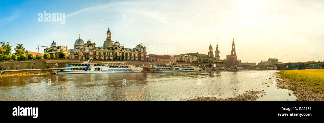 Elbpanorama, Dresden, Germany Stock Photo