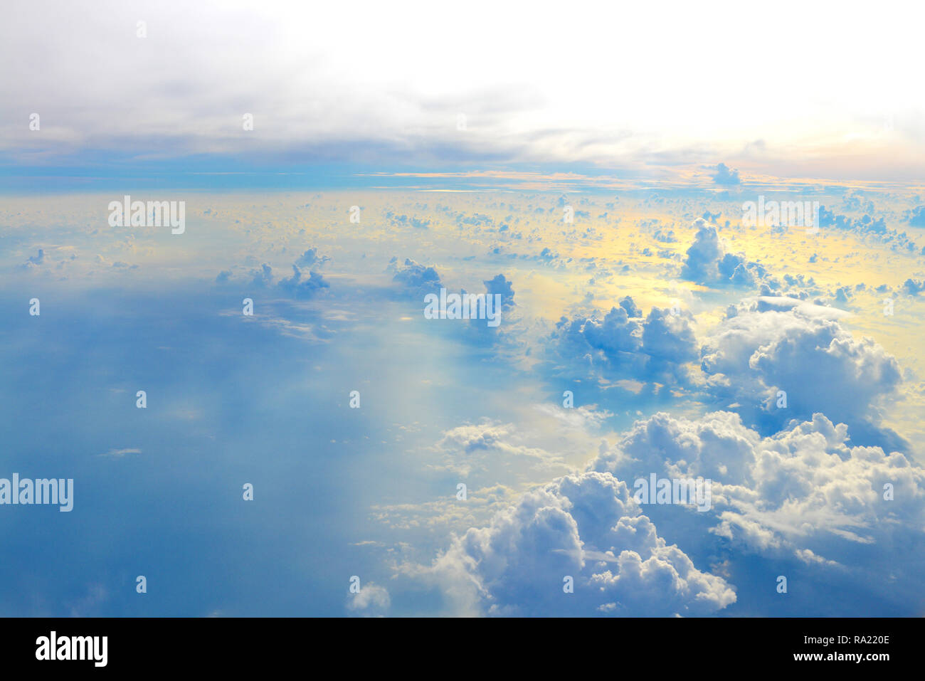 Beautiful view, Sun rise in the morning of blue sky above the white ...
