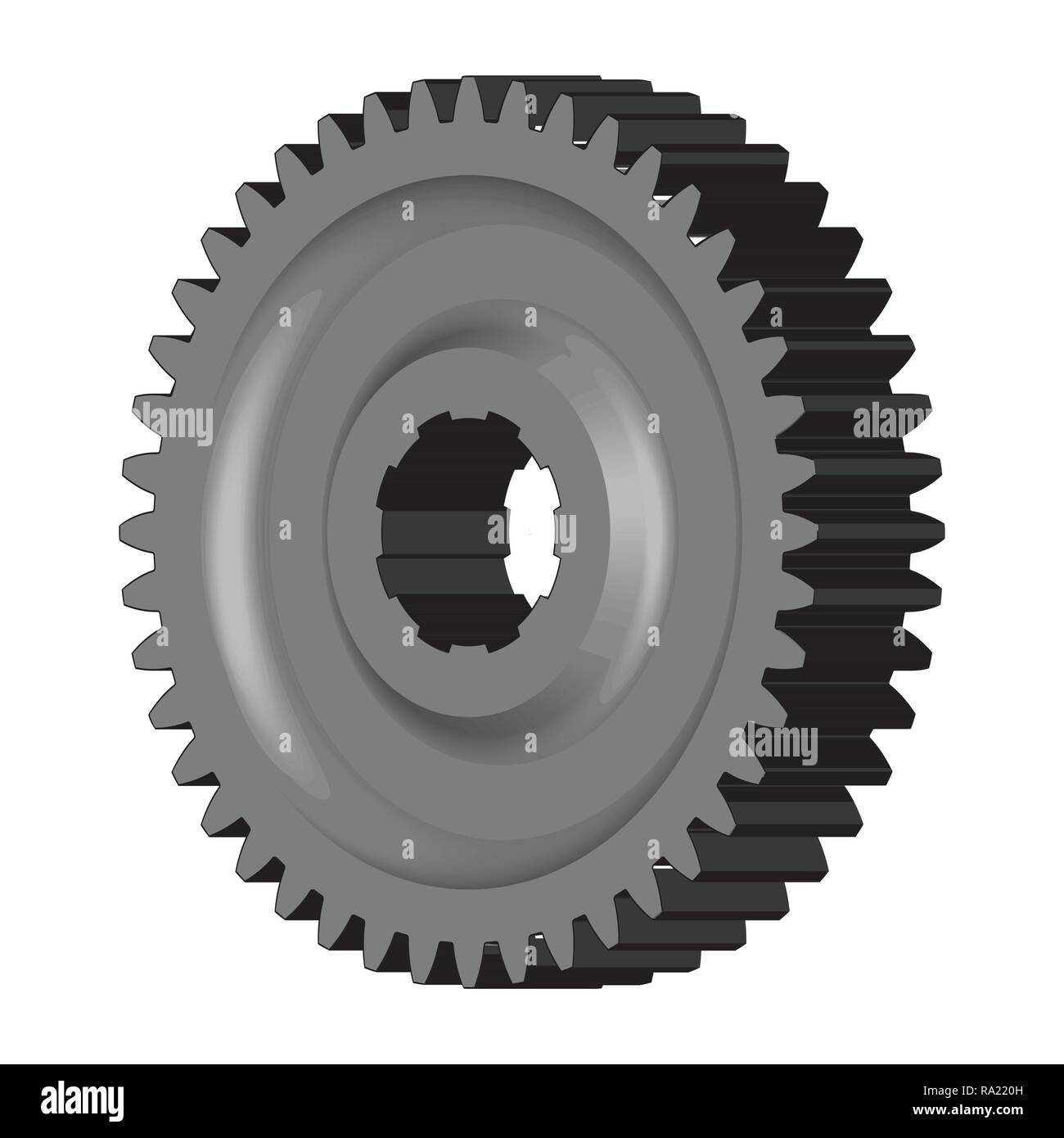 Steel gear wheel. 3D effect vector Stock Vector