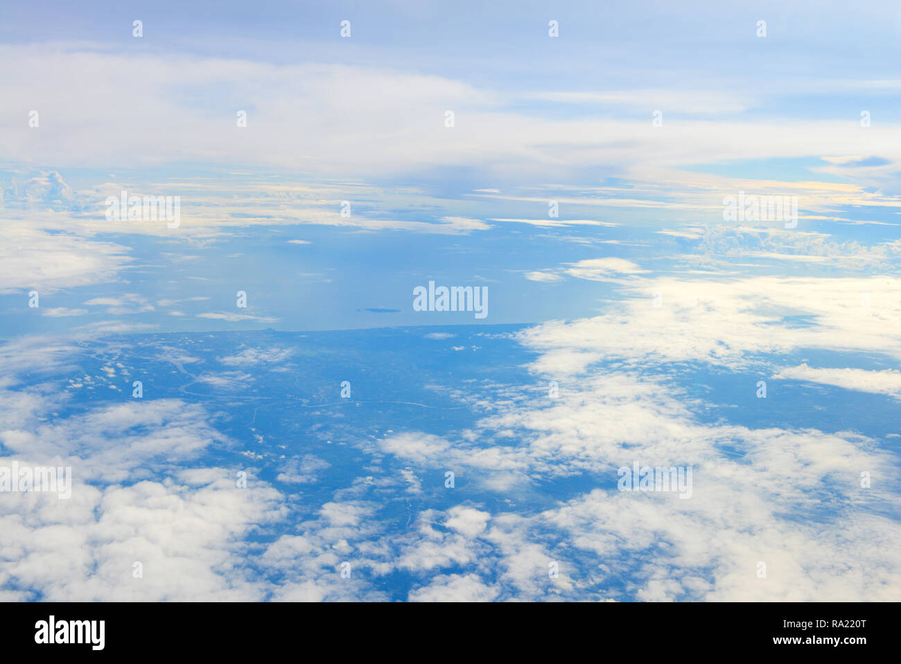 Beautiful view, Sun rise in the morning of blue sky above the white ...
