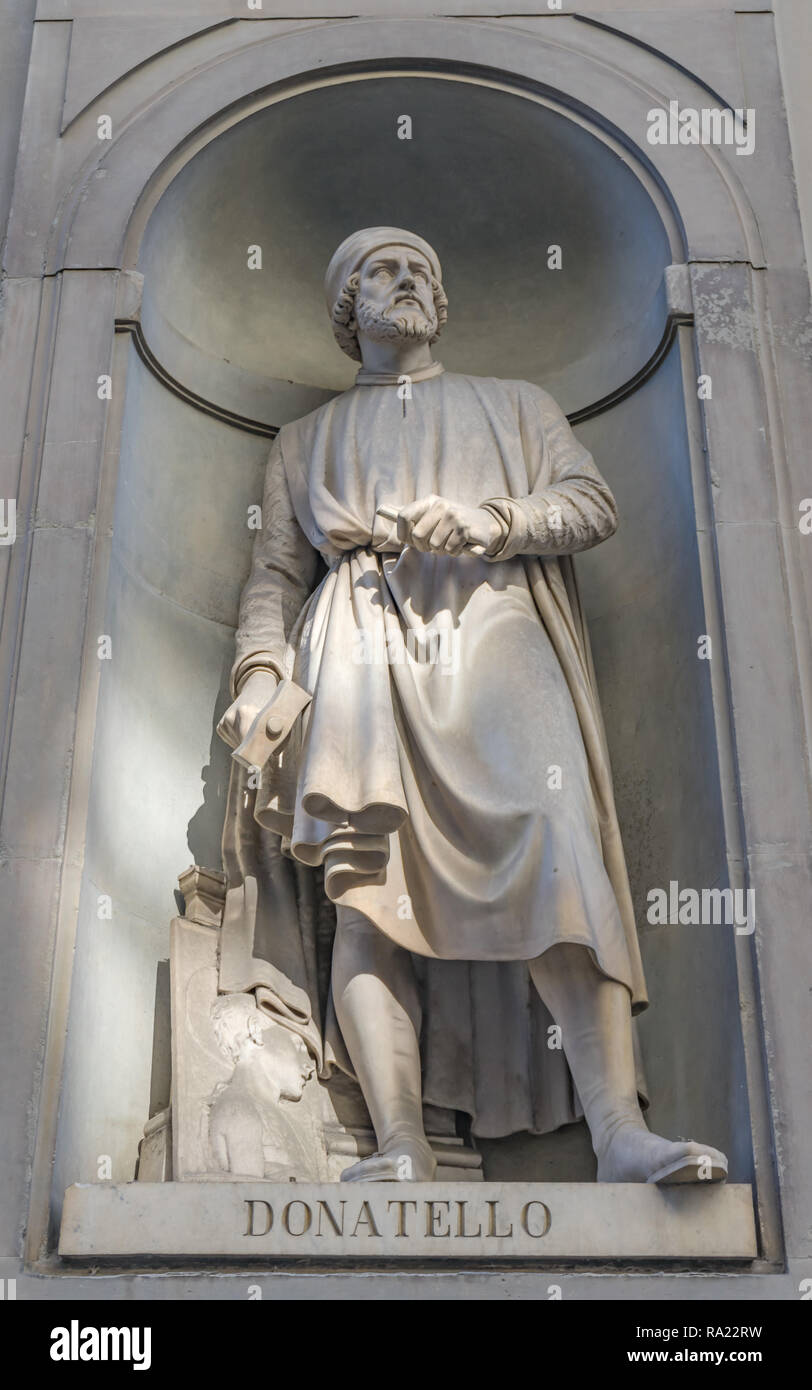 Donatello Statue Uffizi Gallery Florence Tuscany Italy. Statue by