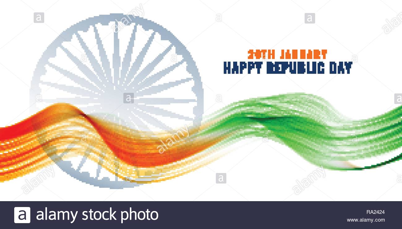 Indian Happy Republic Day Banner Stock Vector Art Illustration