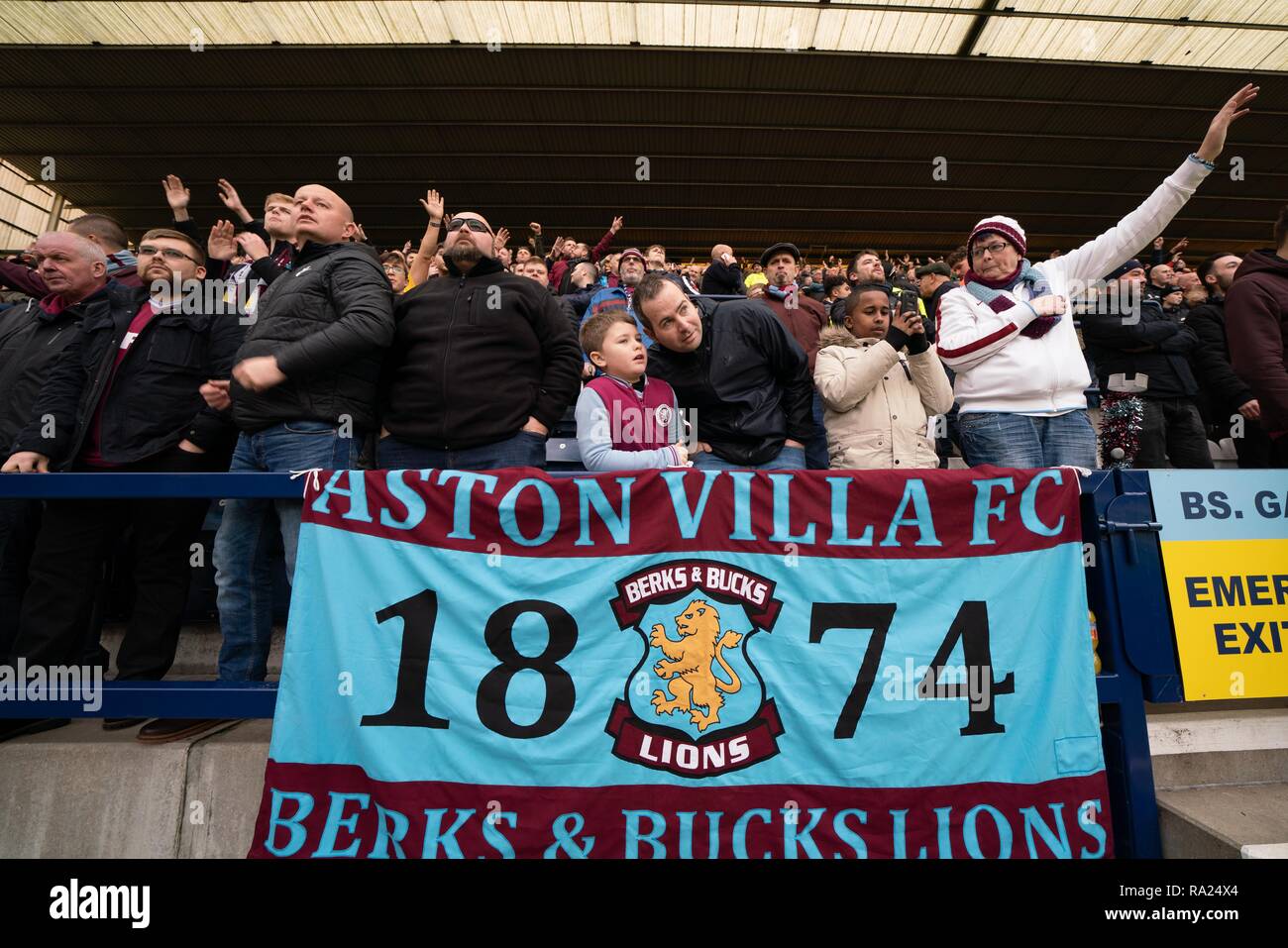 Aston Villa Fans At The Start Of The Match With Flag 29th December 2018 Deepdale Preston England Sky Bet Championship Preston North End Vs Aston Villa Credit Terry Donnelly News Images English