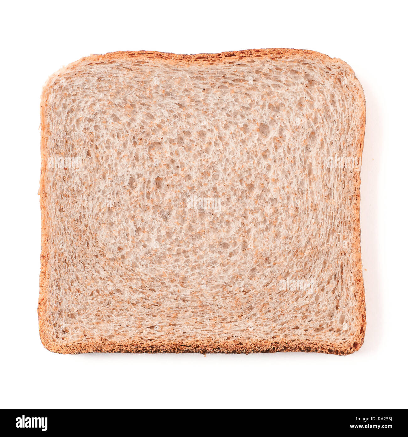 Bread slice isolated on white, clipping path. Slice of multigrain bread