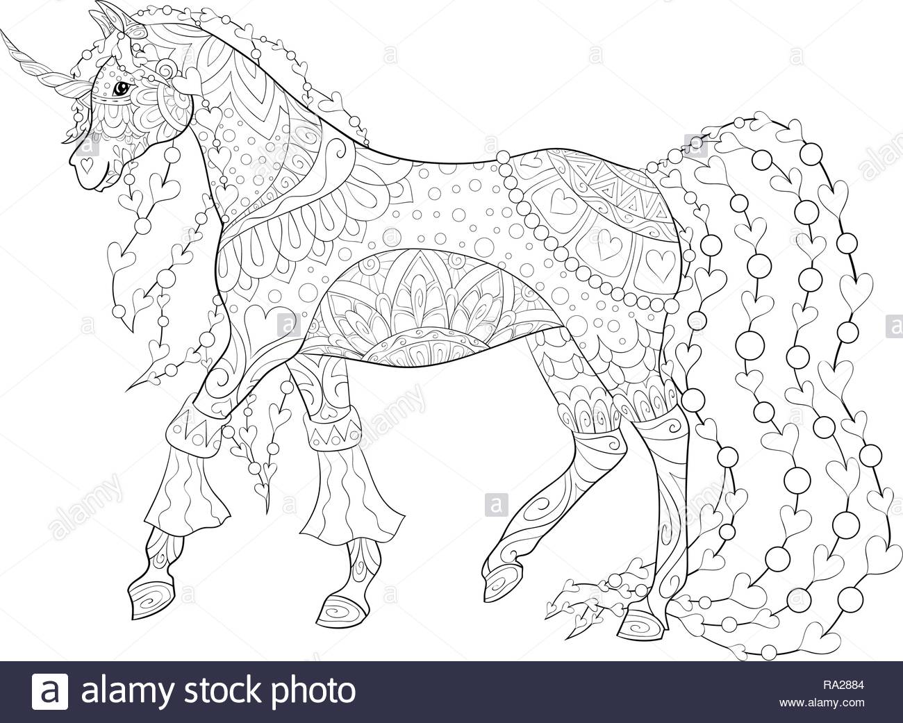 coloring page unicorn stock photos coloring page unicorn