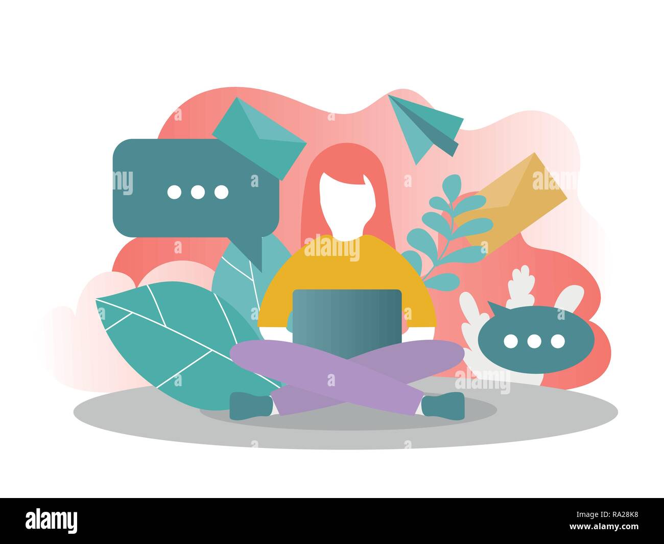 Social Media Concept for web site. Vector illustration in modern colors ...