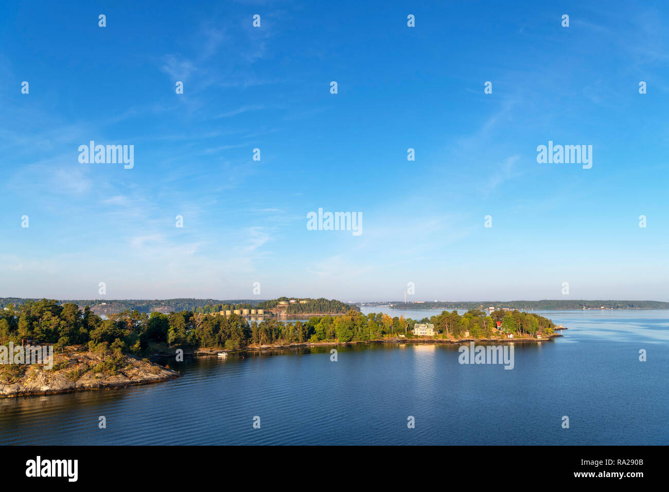 Stockholm Archipelago. View from the deck of the Turku to Stockholm ferry  in the early morning, Stockholm Archipelago, Sweden Stock Photo - Alamy