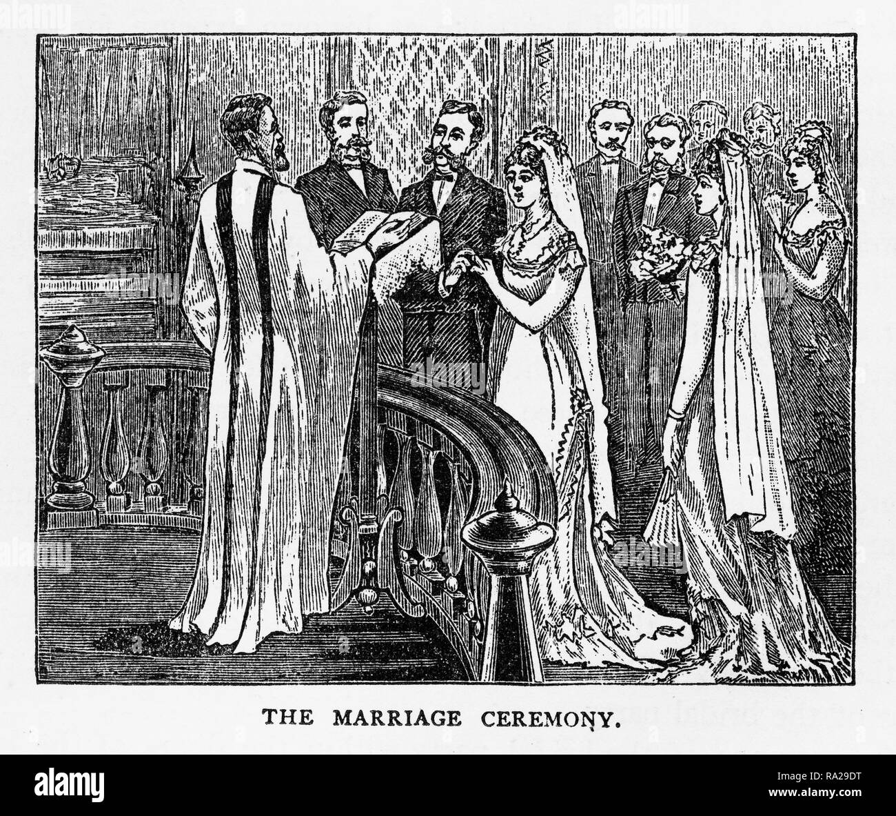Victorian wedding dress illustration hi-res stock photography and ...