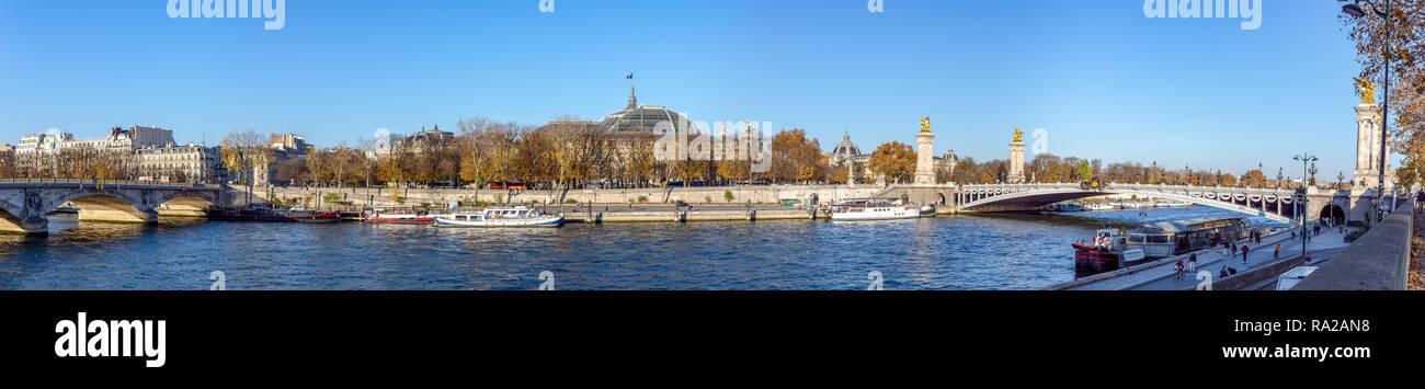 Pont Alexandre III and Great Palace - Paris, France Stock Photo