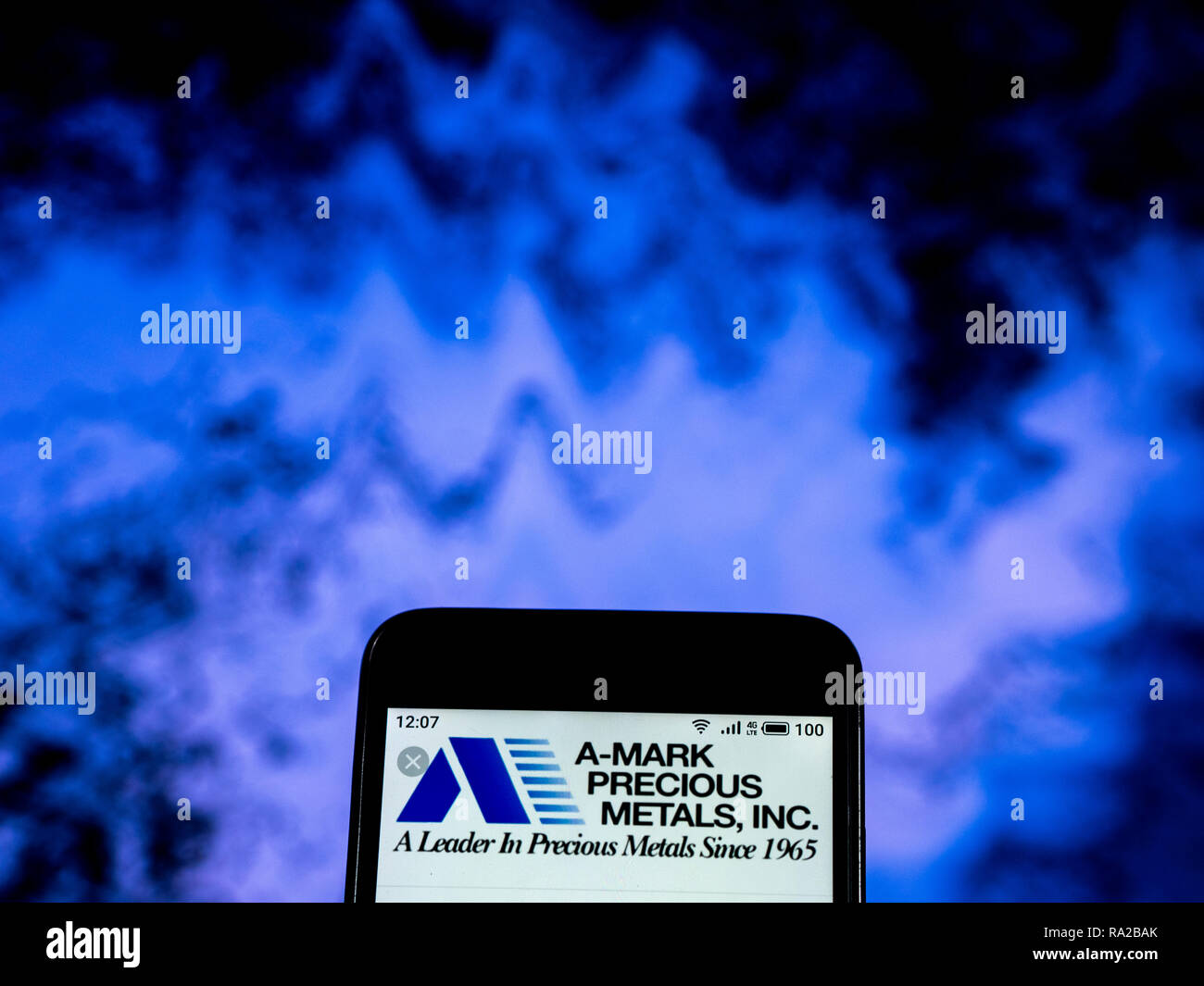 A-Mark Precious Metals Company logo seen displayed on smart phone Stock ...