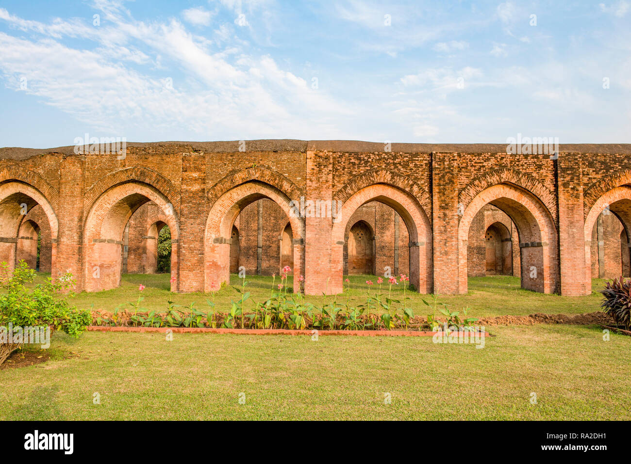 PANDUA, WEST BENGAL, INDIA- Even the ruins of the Adina mosque,  the largest on the Indian subcontinent, are impressive. Stock Photo