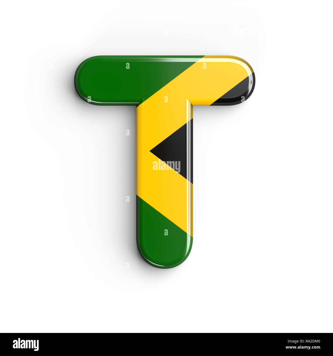 Jamaica Letter T Capital 3d Jamaican Flag Font Isolated On White Background This Alphabet Is Perfect For Creative Illustrations Related But Not Lim Stock Photo Alamy