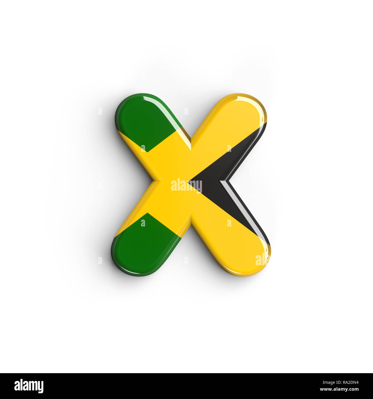 Jamaica Letter X Small 3d Jamaican Flag Font Isolated On White Background This Alphabet Is Perfect For Creative Illustrations Related But Not Limit Stock Photo Alamy