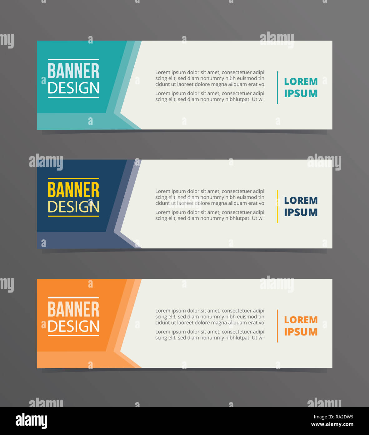 Side Arrow Banner Template Design With Horizontal Advertising