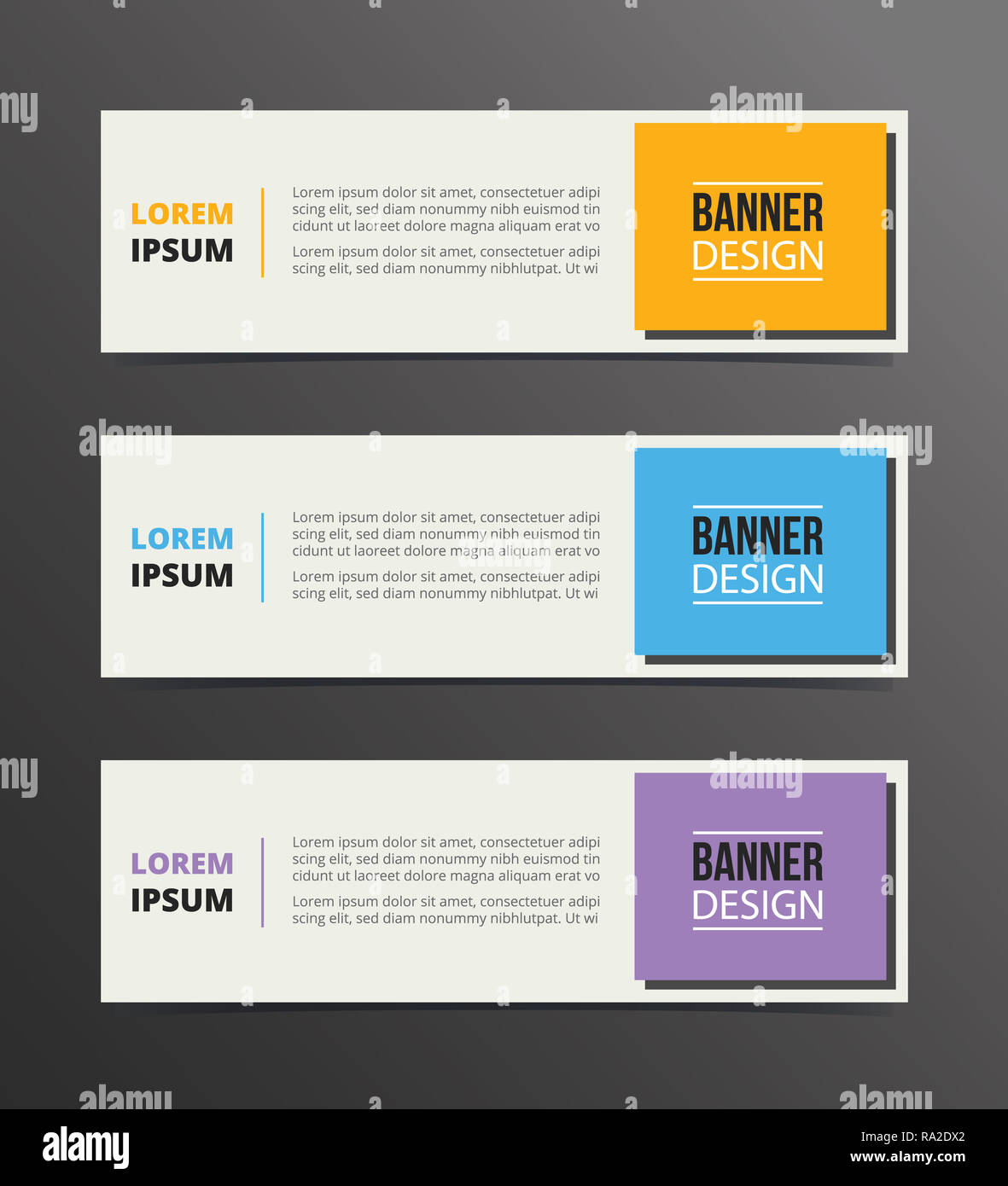 boxed or box style banner template design with horizontal advertising  banner space for text vector illustration Stock Photo - Alamy