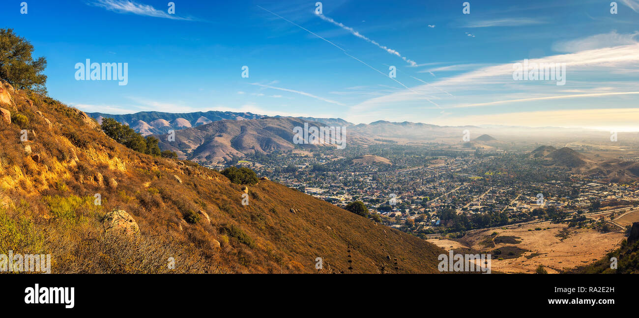 San Luis Obispo viewed from the Cerro Peak Stock Photo