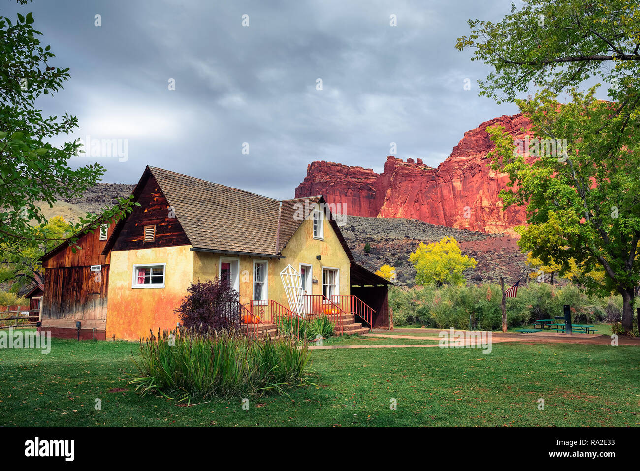 Historic Gifford farmhouse in Capitol Reef National Park Stock Photo