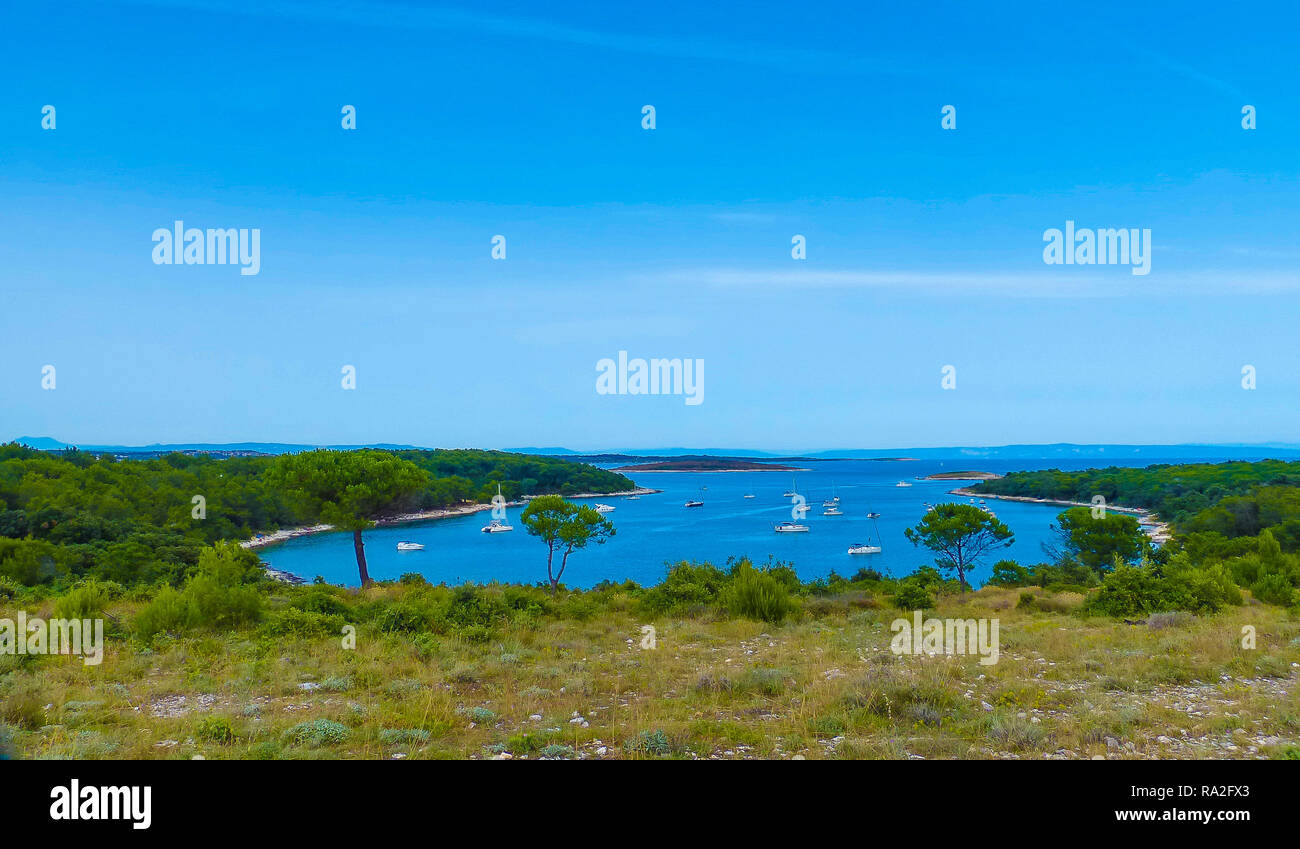 kamenjak beach of Premantura: small picturesque village situated on the top southernmost tip of the Istrian peninsula just south of the city of Pula i Stock Photo