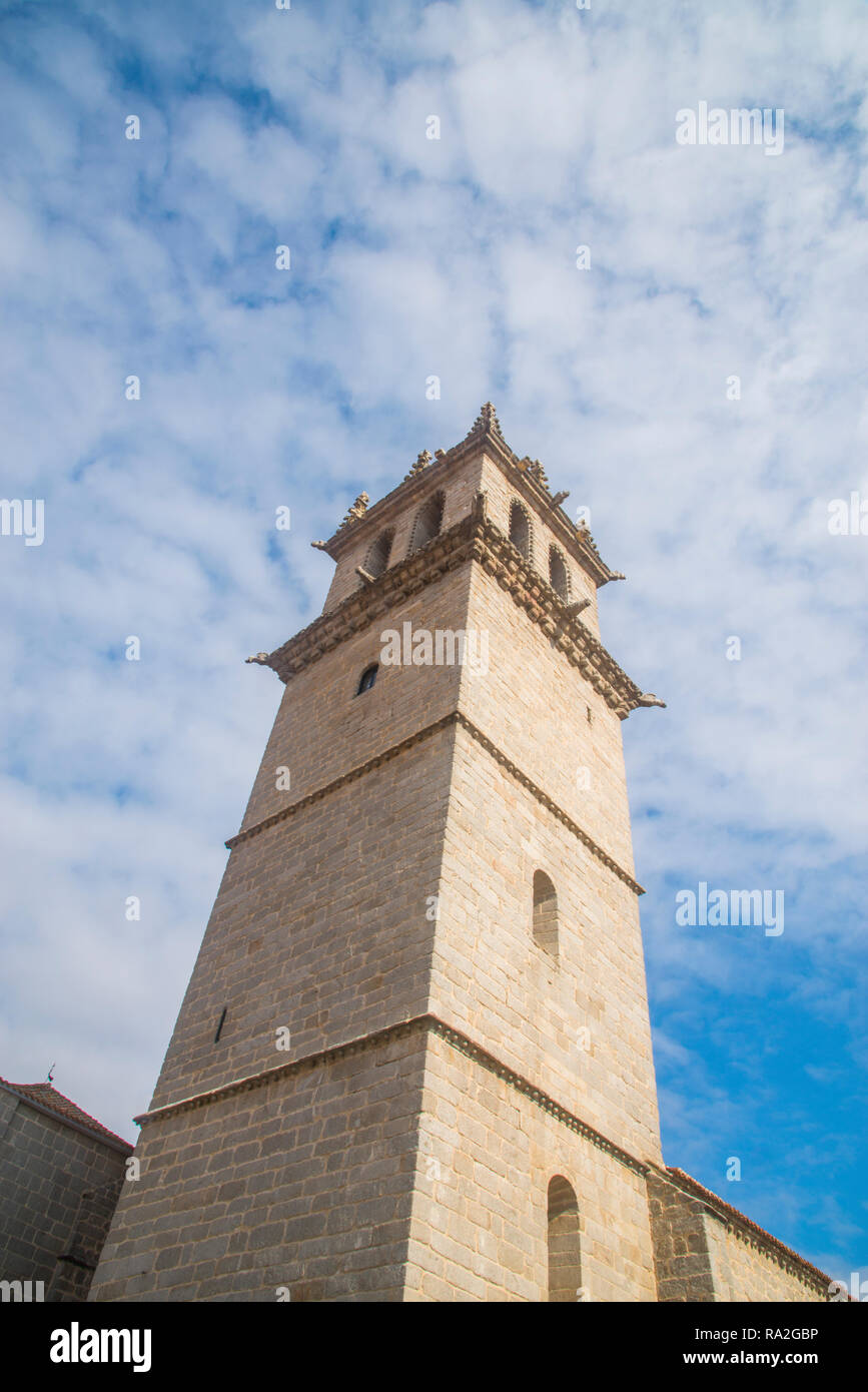 Tower of Asuncion church. Colmenar Viejo, Madrid province, Spain. Stock Photo