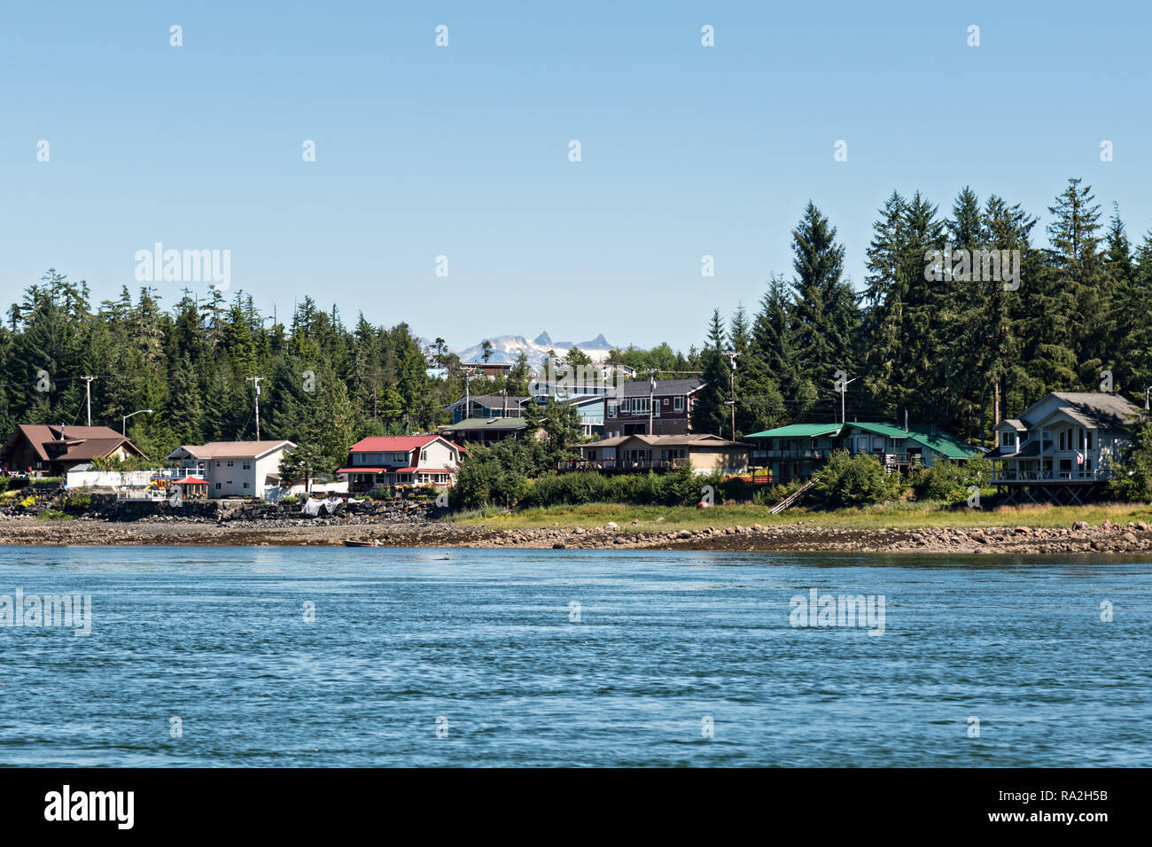 The tiny hamlet of Kupreanof across the Wrangell Narrows from
