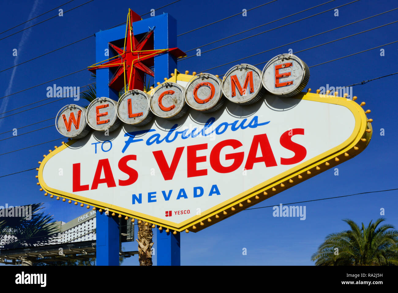 Cropped Close up of the vintage to Fabulous Las Vegas, Nevada