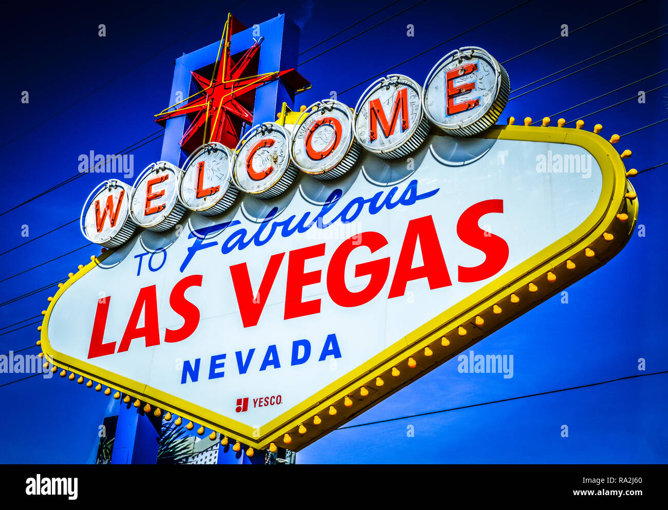 Vintage Las Vegas Welcome Sign in Las Vegas, Nevada Stock Photo - Alamy