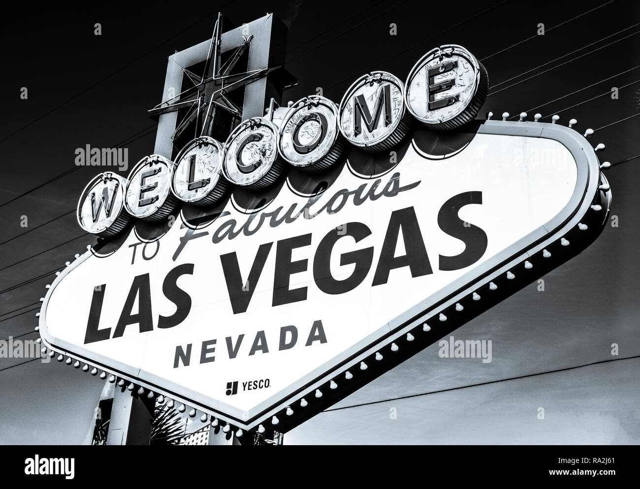 Vintage Las Vegas Welcome Sign in Las Vegas, Nevada Stock Photo - Alamy