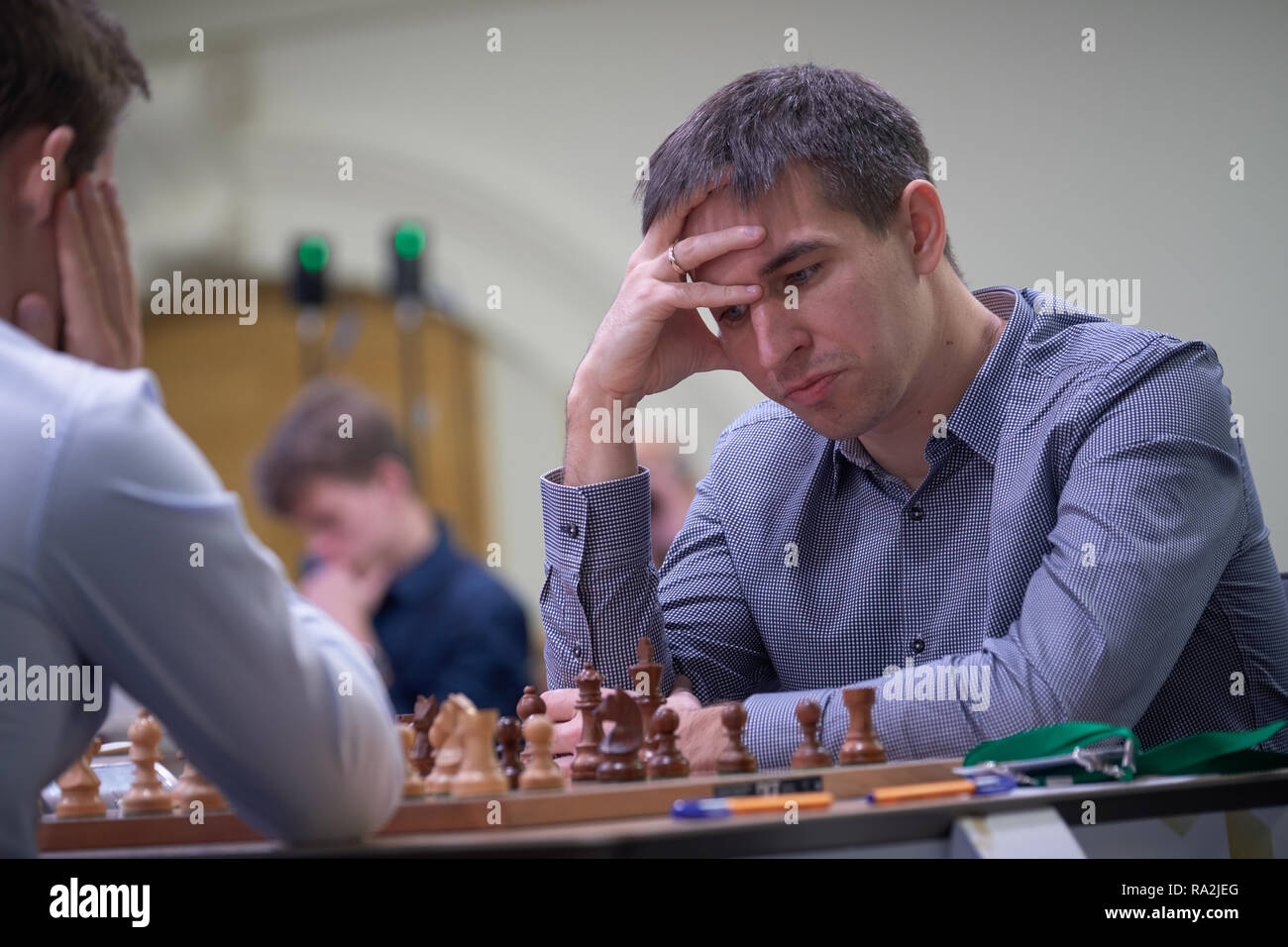 St. Petersburg, Russia - December 28, 2018: Grandmaster Alireza Firouzja,  Iran competes in King Salman World Rapid Chess Championship 2018.  Eventually Stock Photo - Alamy