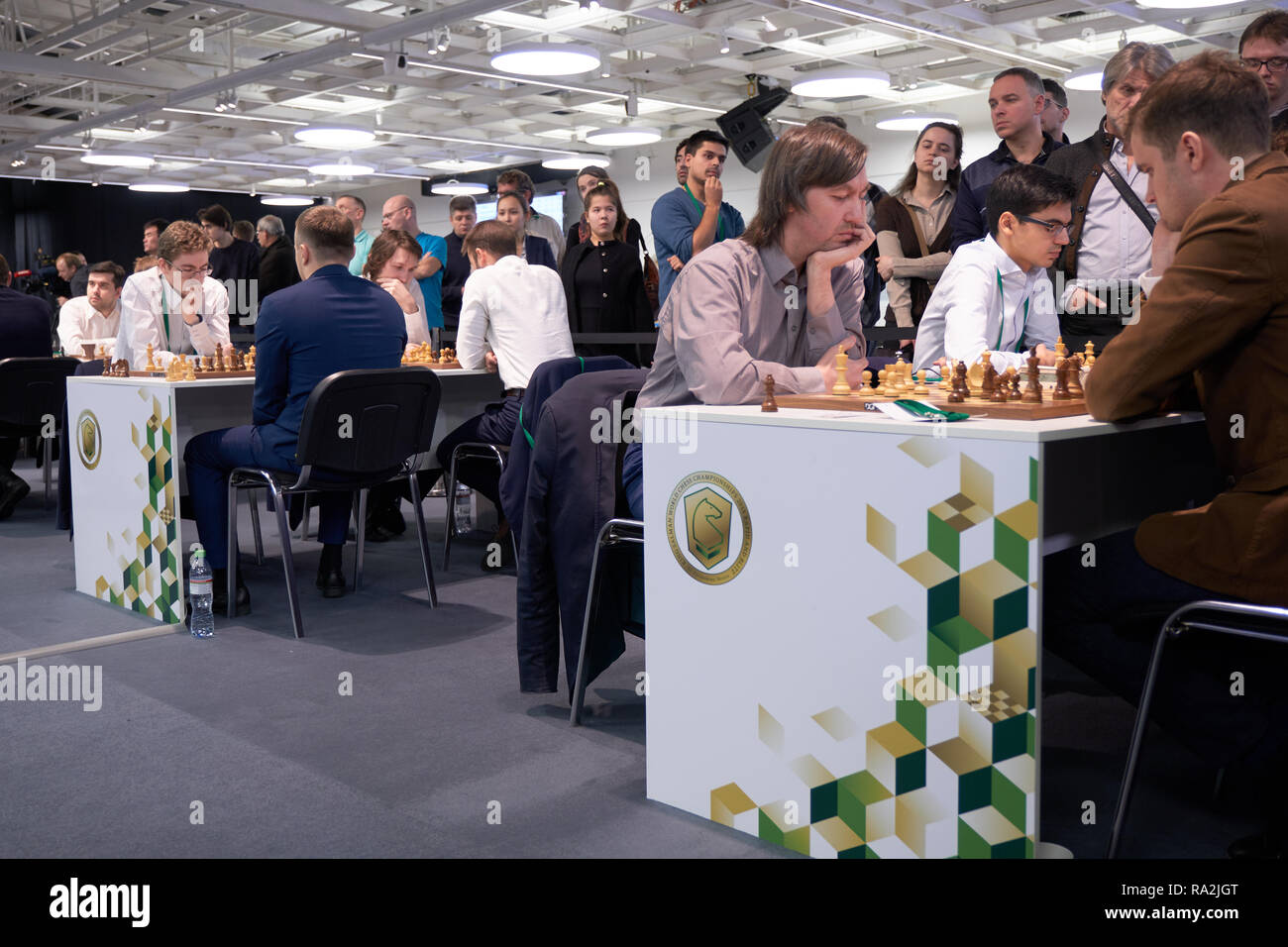 St. Petersburg, Russia - December 28, 2018: Grandmaster Alireza Firouzja,  Iran competes in King Salman World Rapid Chess Championship 2018.  Eventually Stock Photo - Alamy