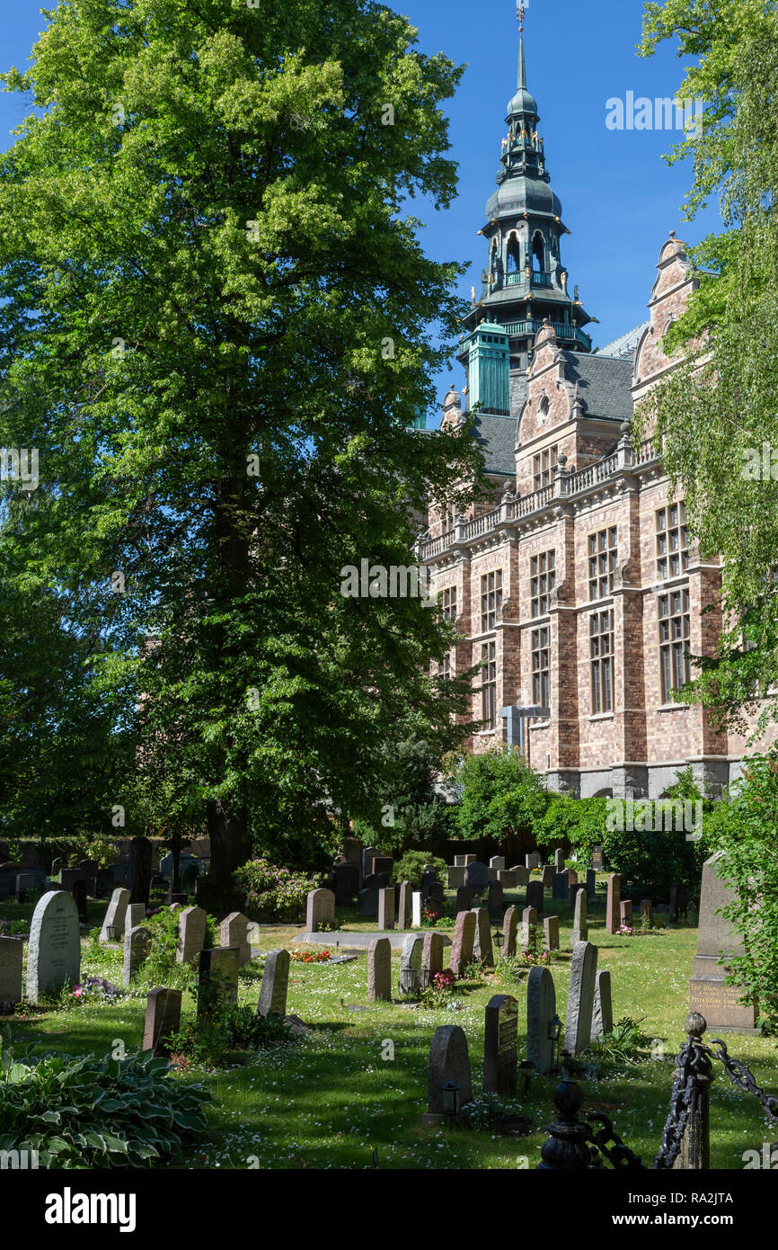 Galley Shipyard Cemetery and Nordic Museum, Djurgarden, Stockholm, Sweden Stock Photo