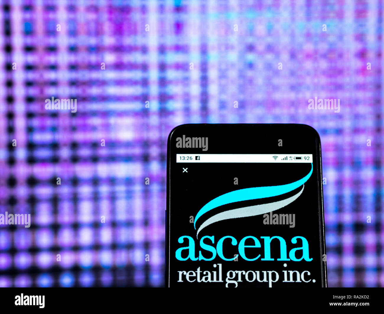 Ascena Retail Group Retail company logo seen displayed on smart phone