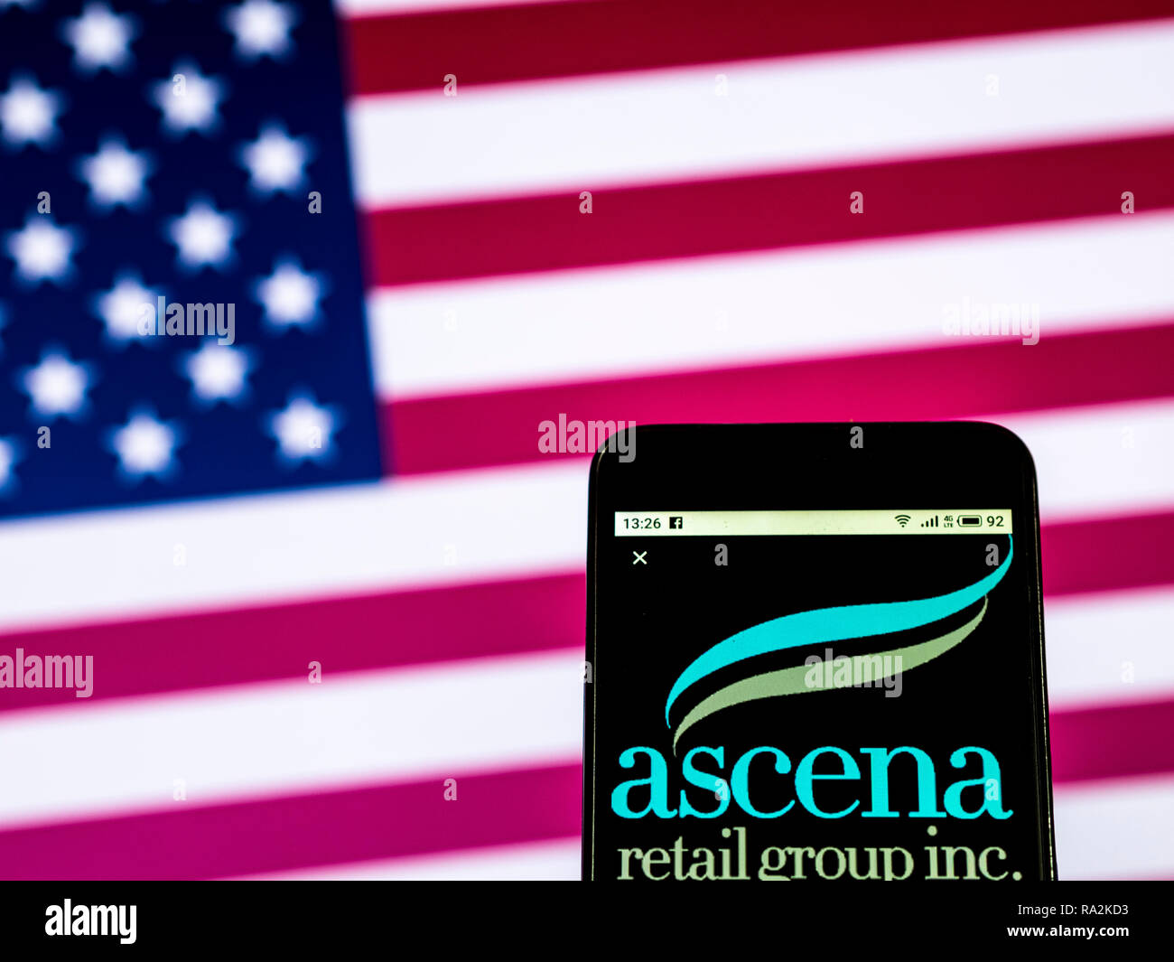 Ascena Retail Group Retail company logo seen displayed on smart phone