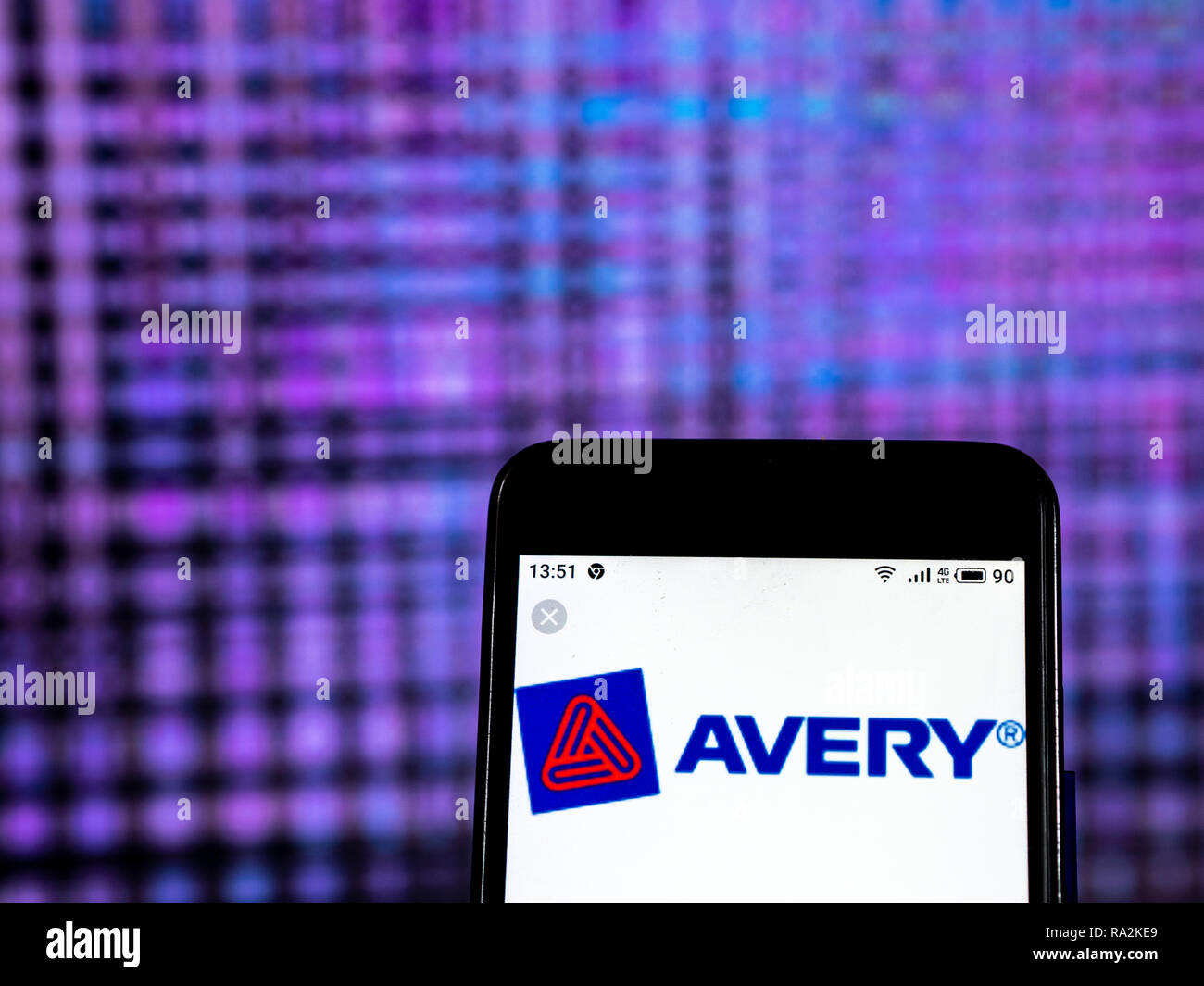 Avery Dennison Adhesive manufacturing company logo seen displayed on