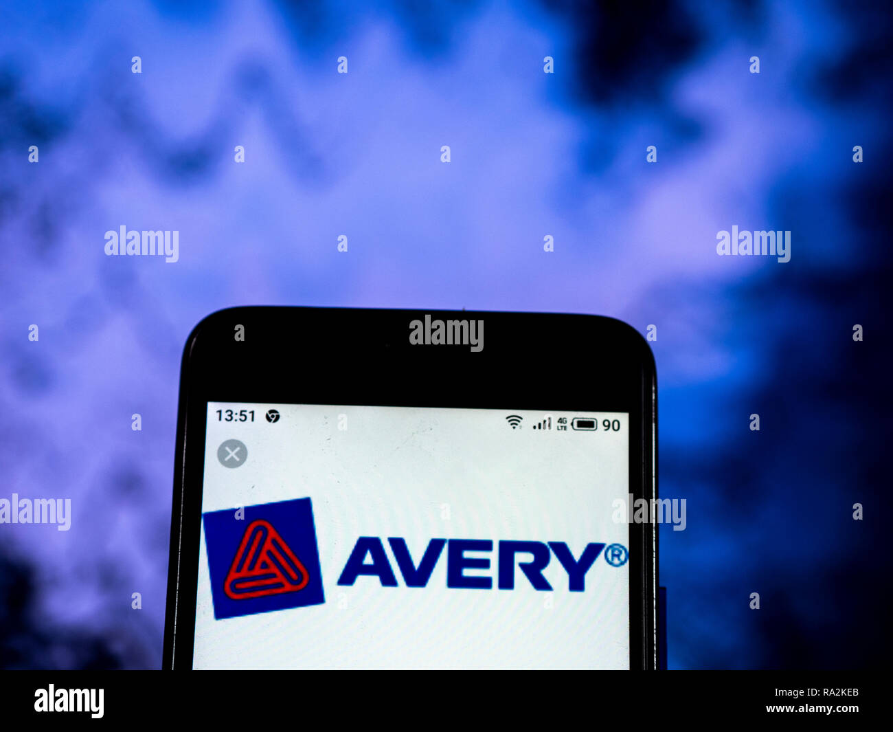 Avery Dennison Adhesive manufacturing company logo seen displayed on