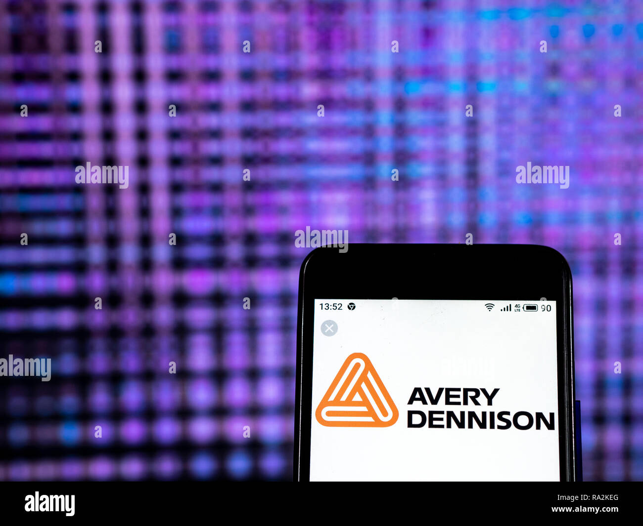 Avery Dennison Adhesive manufacturing company logo seen displayed on