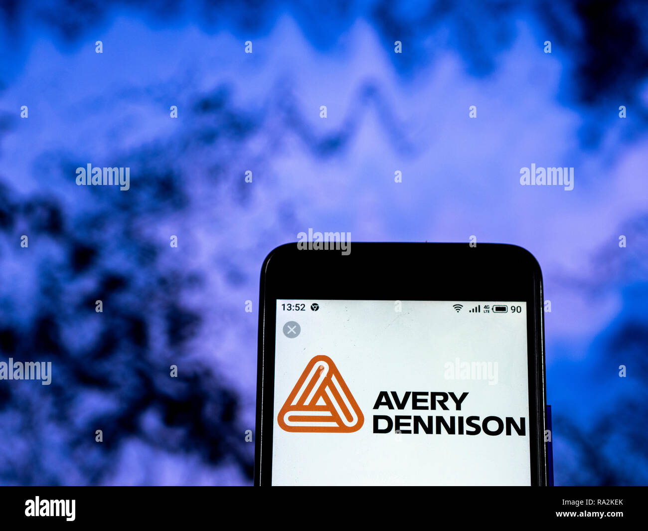 Avery Dennison Adhesive manufacturing company logo seen displayed on