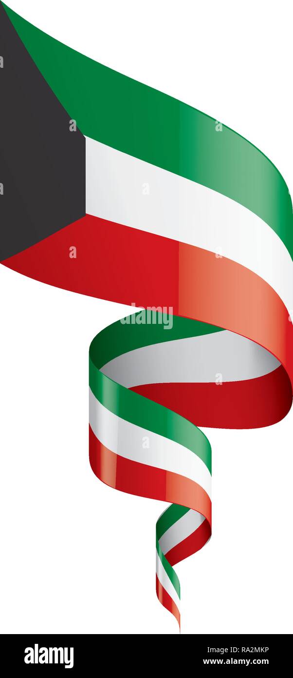 Kuwait flag, vector illustration on a white background Stock Vector ...