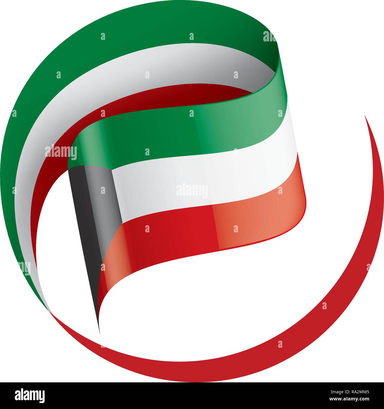 Kuwait flag, vector illustration on a white background Stock Vector ...