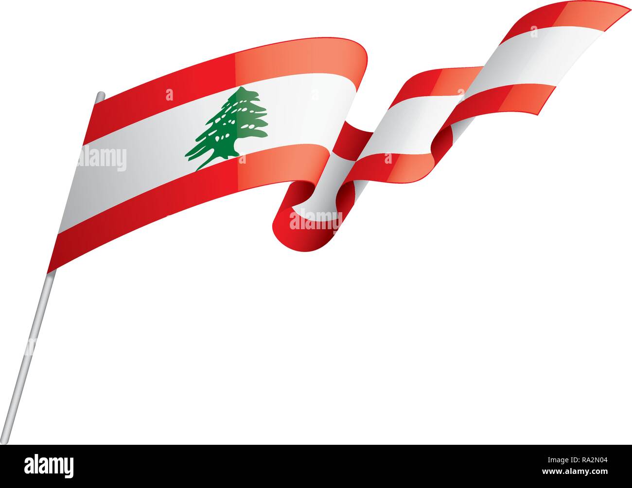 Lebanese flag, vector illustration on a white background Stock Vector