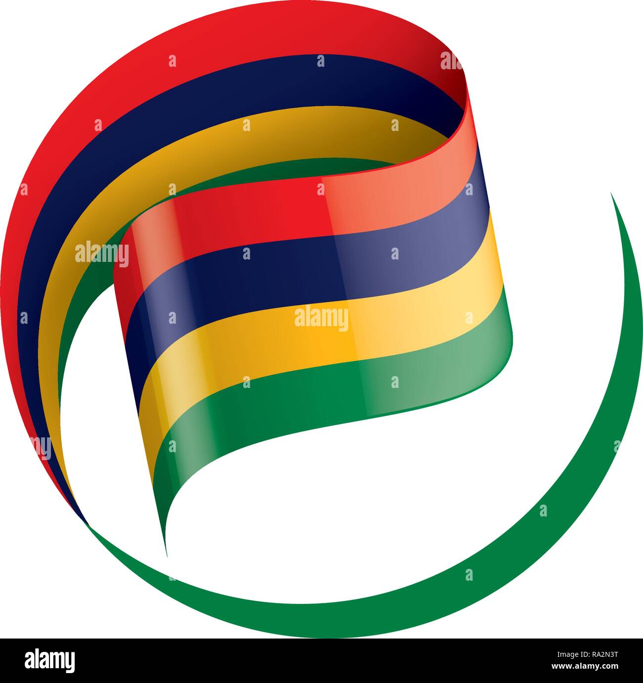 Mauritius flag, vector illustration on a white background Stock Vector ...