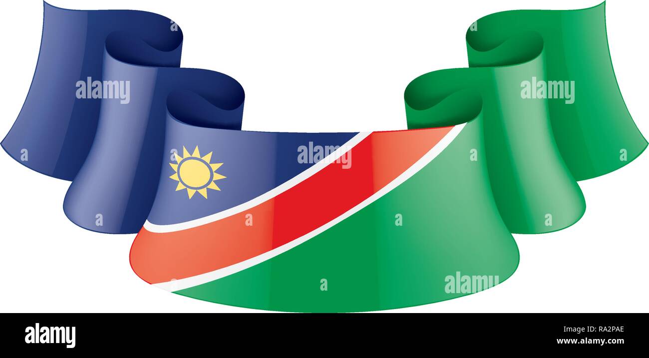 Namibia flag, vector illustration on a white background Stock Vector ...