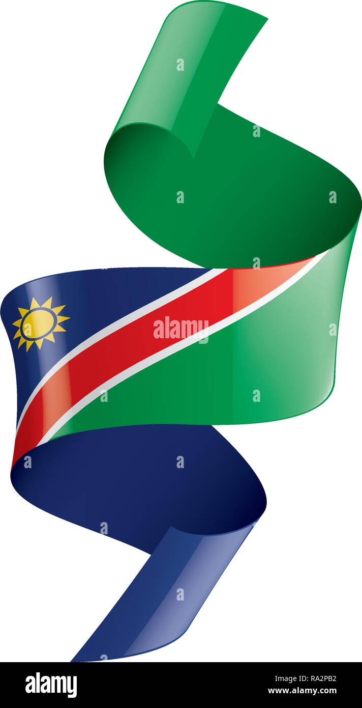 Namibia flag, vector illustration on a white background Stock Vector ...