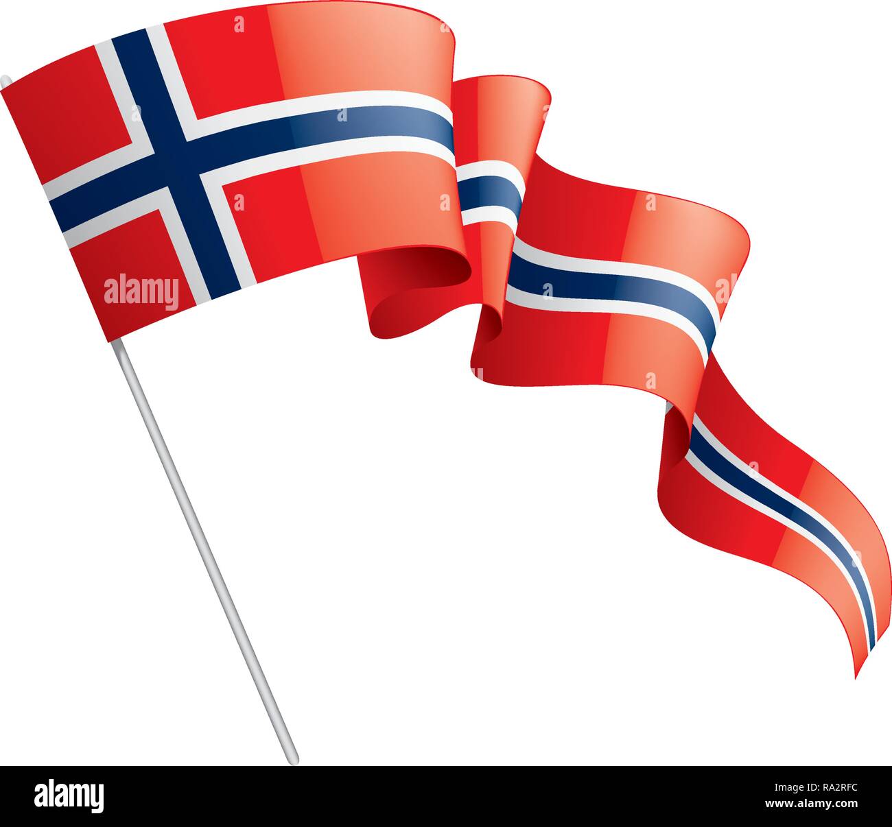 Norway flag, vector illustration on a white background Stock Vector ...