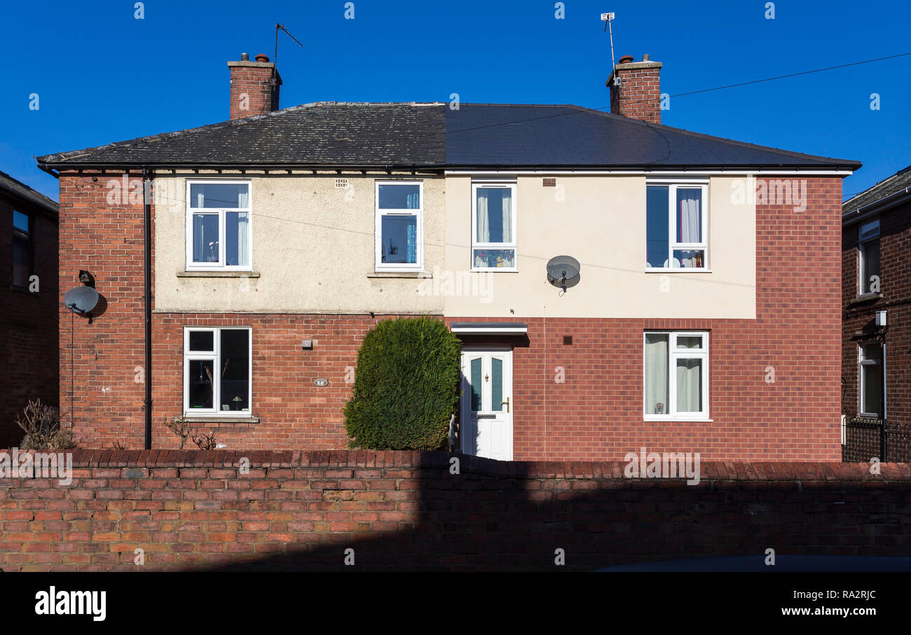 Exterior wall insulation with slip brick cladding Stock Photo Alamy