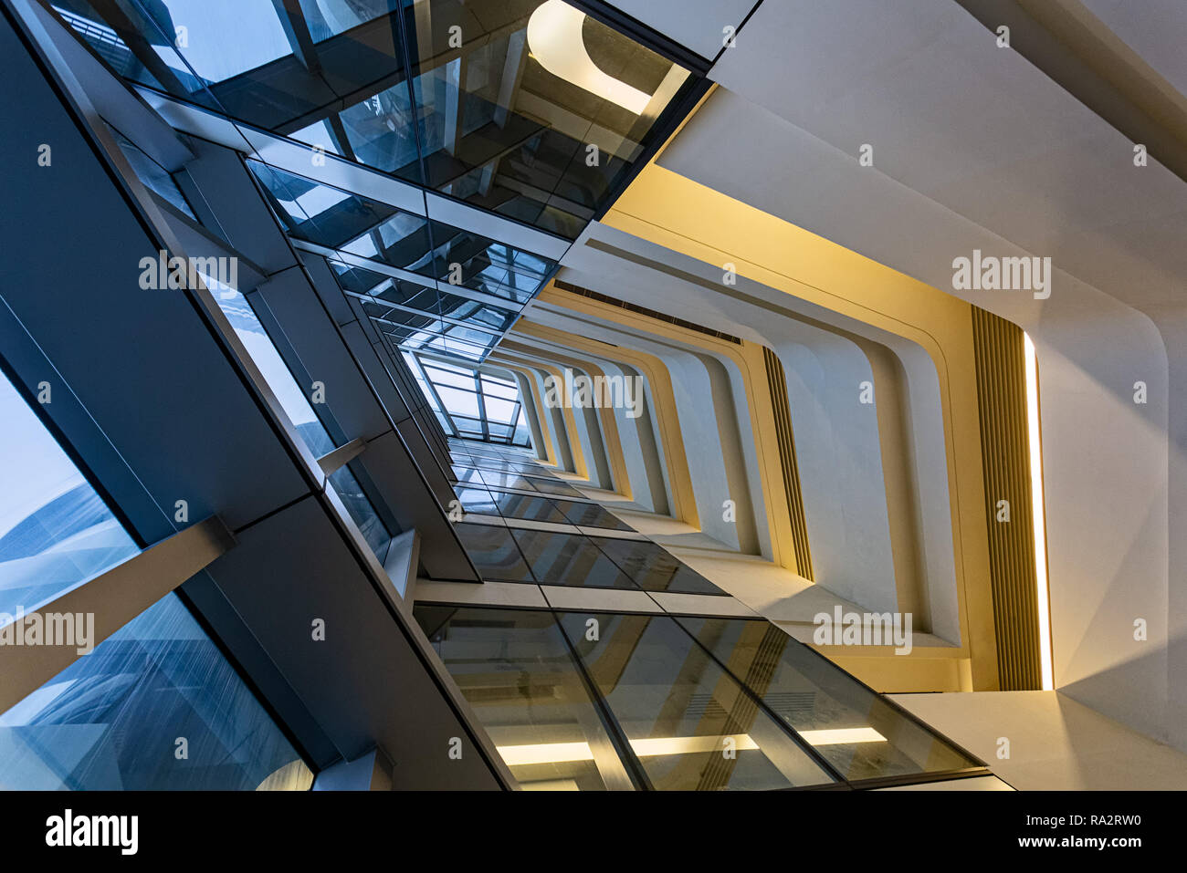 Interior of the Jockey Club Innovation Tower at Hong Kong Polytechnic University Stock Photo