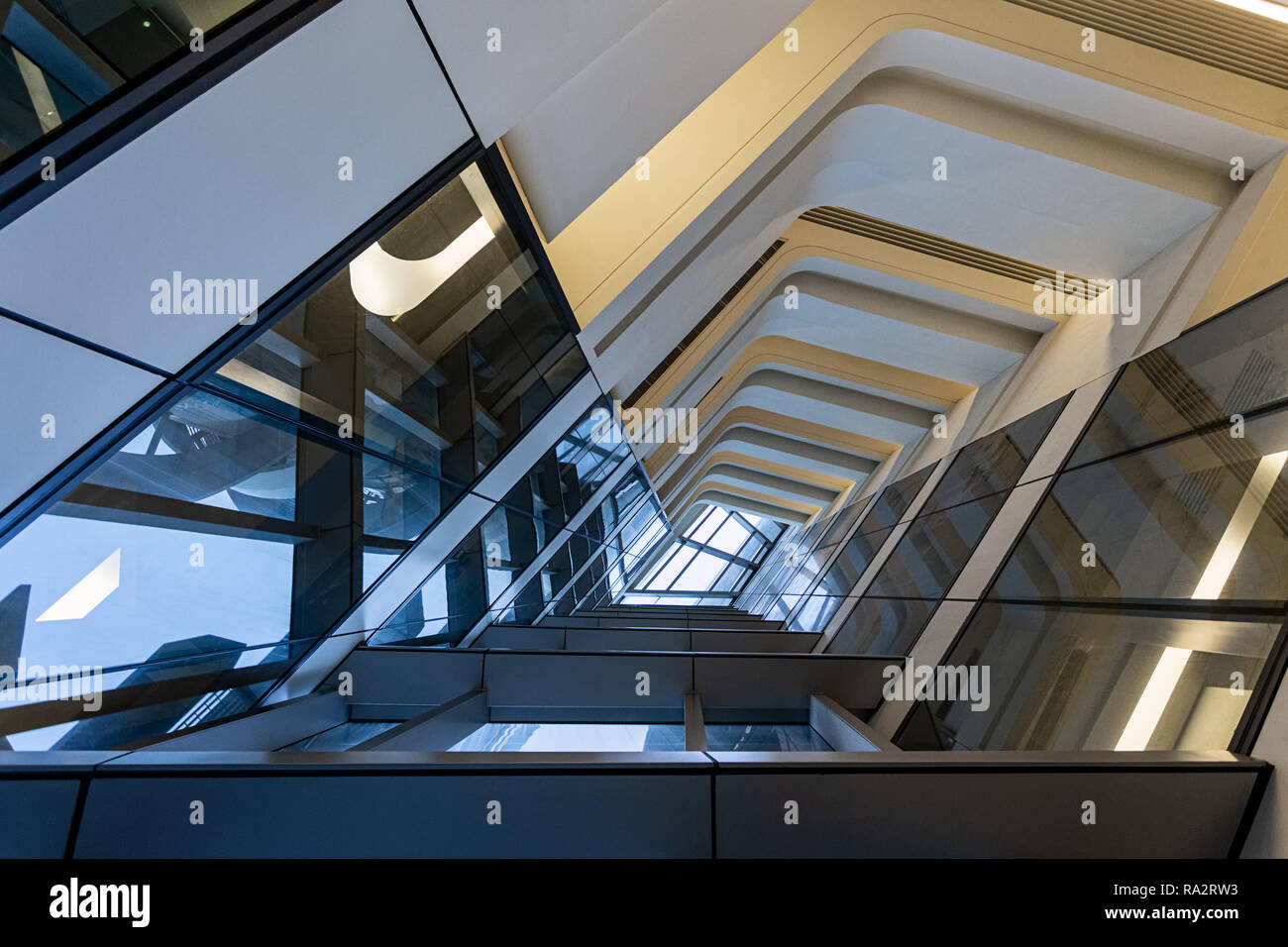 Interior of the Jockey Club Innovation Tower at Hong Kong Polytechnic University Stock Photo