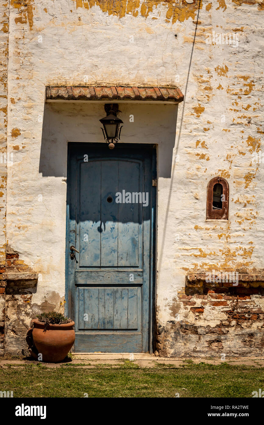 Old blue door. Entrance of an old house. Wooden door Stock Photo - Alamy