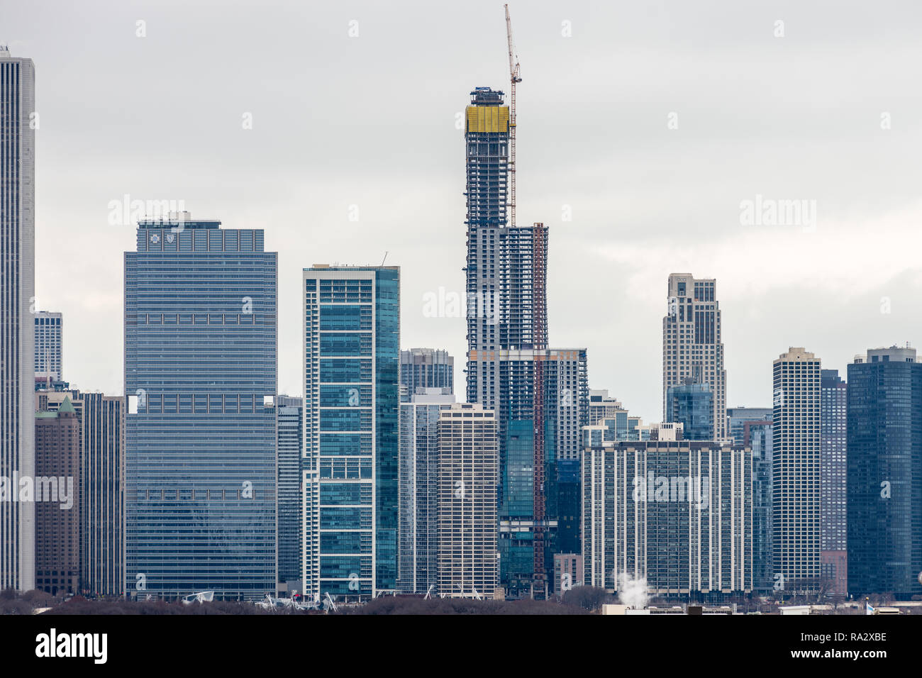 Aerial view of the Chicago Skyline Stock Photo - Alamy