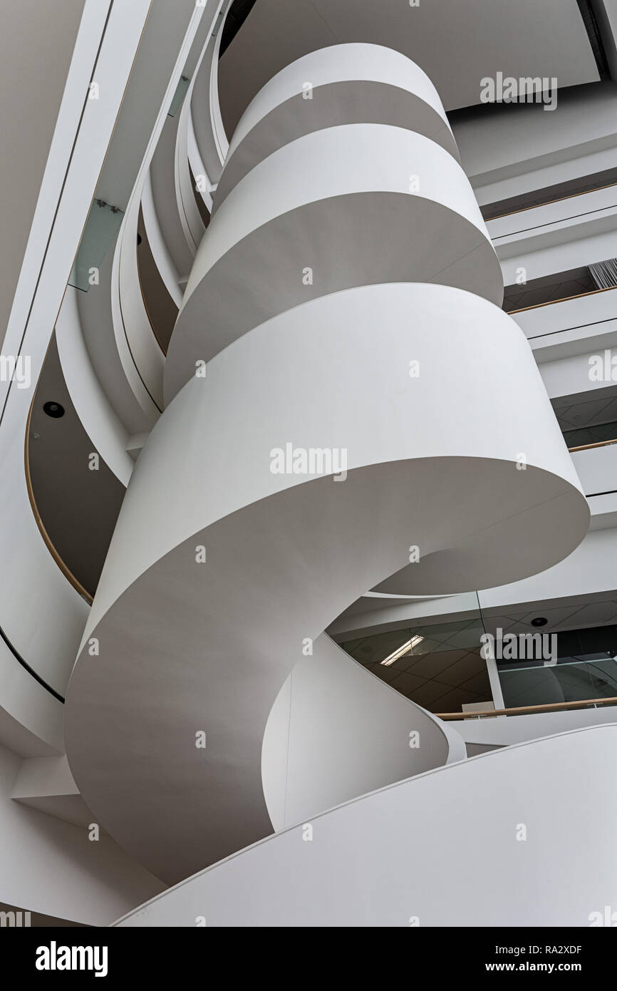 Atrium Staircase in the SAHMRI Building in Adelaide. The South Australian Health and Medical Research Institute Stock Photo